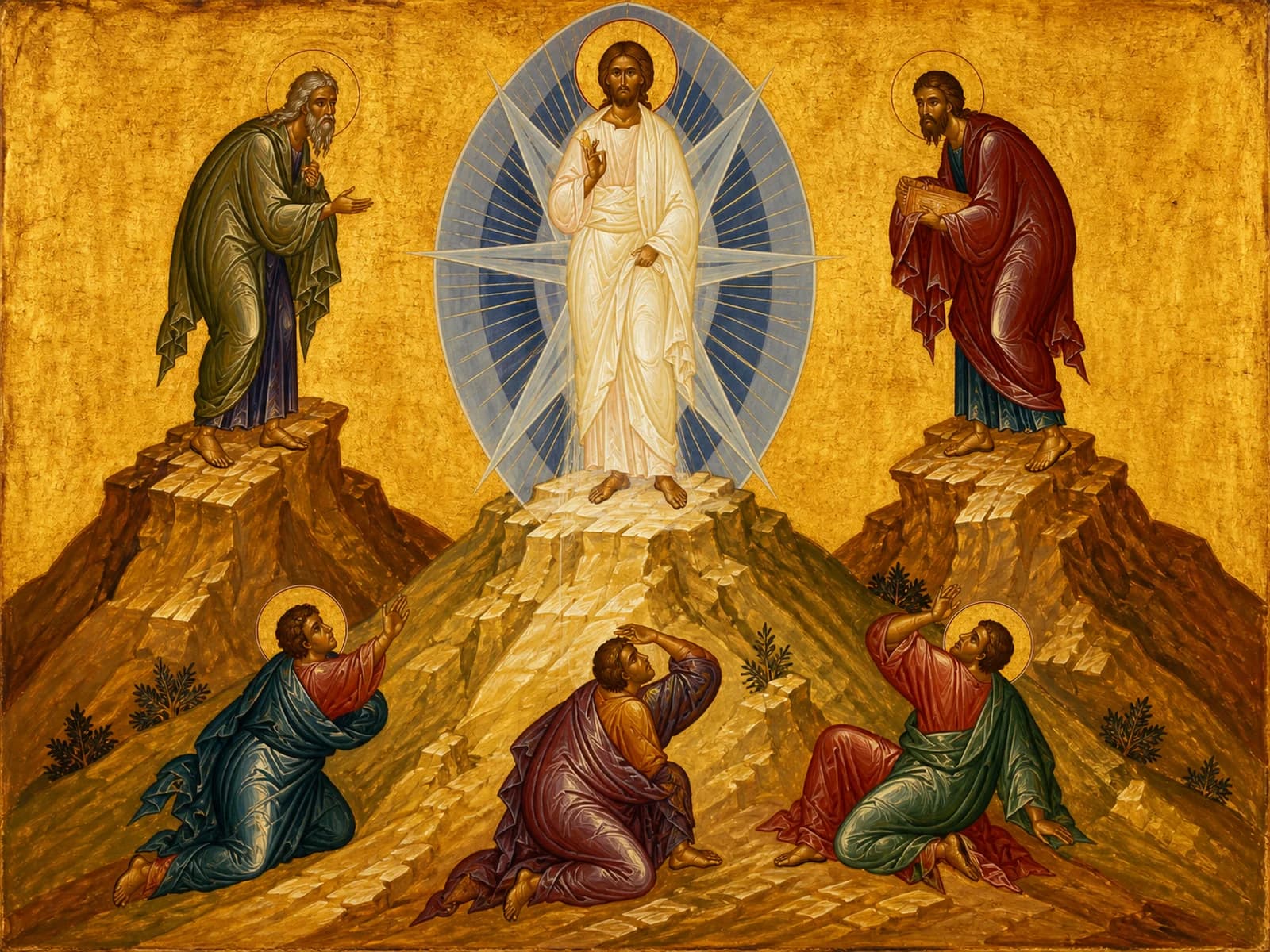 The Transfiguration of Christ revealing humanity's calling to theosis.
